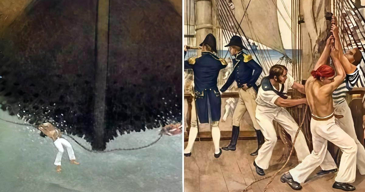 Keelhauling: a hajózás történetének legszörnyűbb büntetése. Miért sújtották a bűnösöket ilyen büntetéssel?