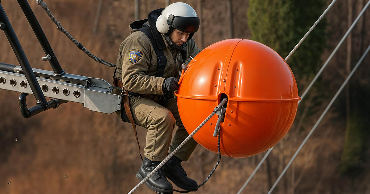 Miért lógnak hatalmas golyók a távvezetékeken?
