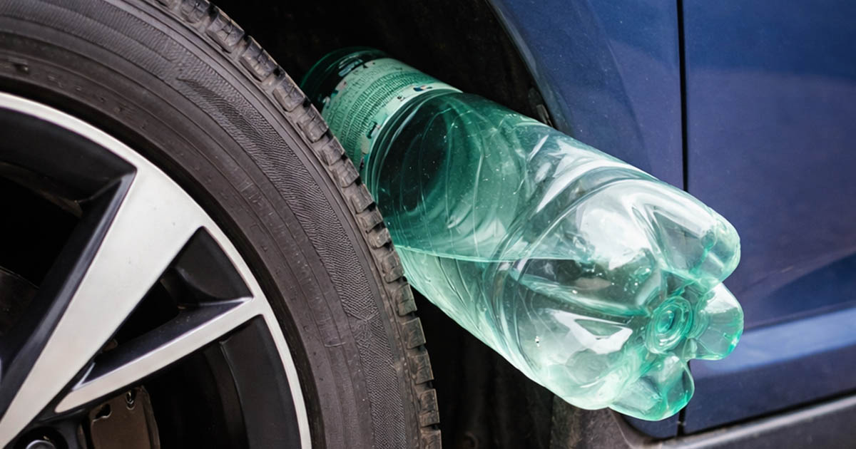 Ki tesz műanyag palackot az autó kereke alá és miért, és mit kell tenni, ha találunk egyet?