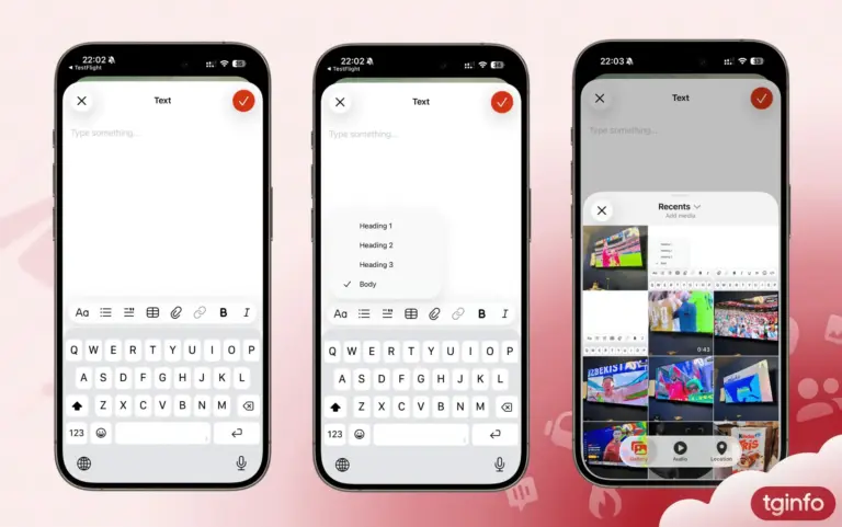 Bővített szövegszerkesztőt tesztel a Telegram iOS-en
